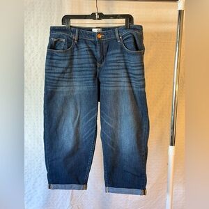 Lane Bryant Mid Rise  Capri Boyfriend Dark Blue Jeans